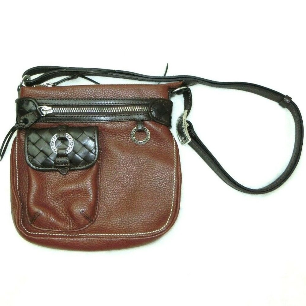 Brighton Purse Brown Pebble Leather Crossbody Bag